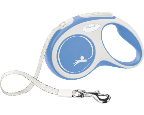 Hundeleine flexi Comfort Gurt Gr. S bis 15 kg 5 m blau Flexi Rollleine mit Gurtband und Karabinerhaken für Hunde