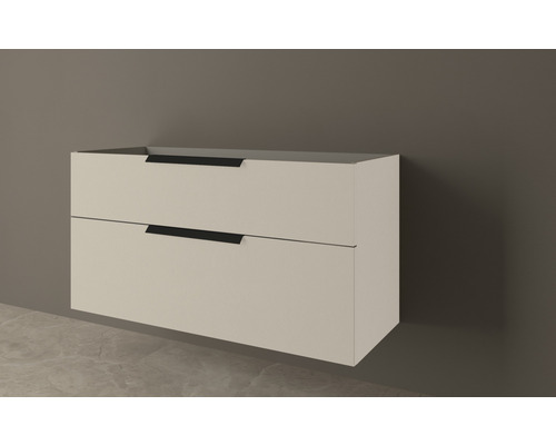 Hängender Waschtischunterschrank mit zwei Schubladen und Griffleisten