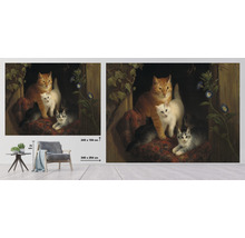 Fototapete Vlies HRBP000045 Henriette Ronner-Knip Katzen 5-tlg. 243 x 184 cm