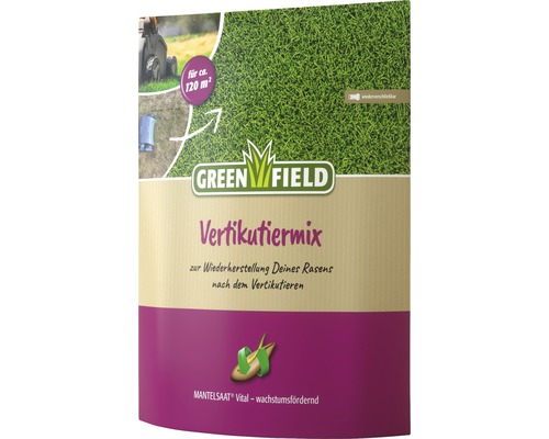 Rasensamen Greenfield Vertikutiermix 2,5 kg 120 m² Greenfield Vertikutiermix zur Rasenerneuerung nach dem Vertikutieren, ausreichend für circa 120 Quadratmeter