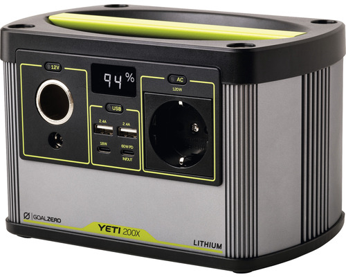 Goal Zero Yeti 200x Batterie: Lithium-Ionen NMC, 187 Wh (14,4 V, 13 Ah) 2,27 kg