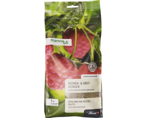 Obst- & Beerendünger Manna Bio organischer Dünger 1 kg 10 m² Packung Beeren- und Obstdünger