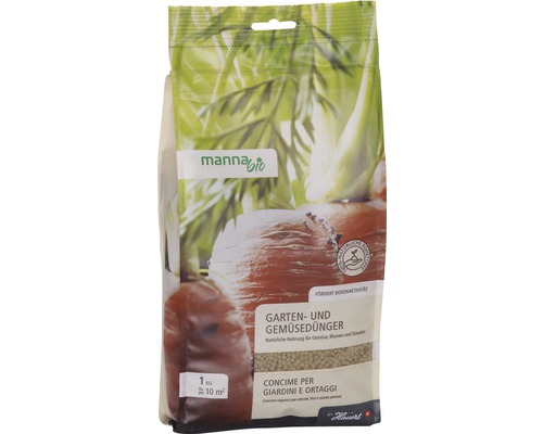 Garten- & Gemüsedünger Manna Bio organischer Dünger 1 kg 10 m² Packung Garten- und Gemüsedünger