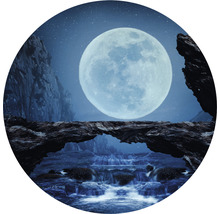 Fototapete Vlies HRBC200086 Wasserfall und Mond Ø 190 cm