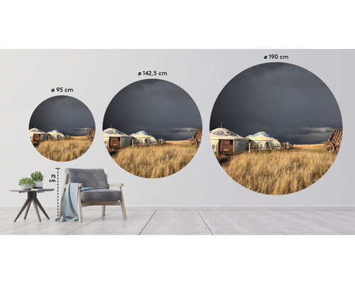 Wandbild mit Motiv einer mongolischen Steppenlandschaft in verschiedenen Größen