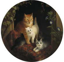 Fototapete Vlies HRBC200045 Henriette Ronner-Knip Katzen Ø 190 cm