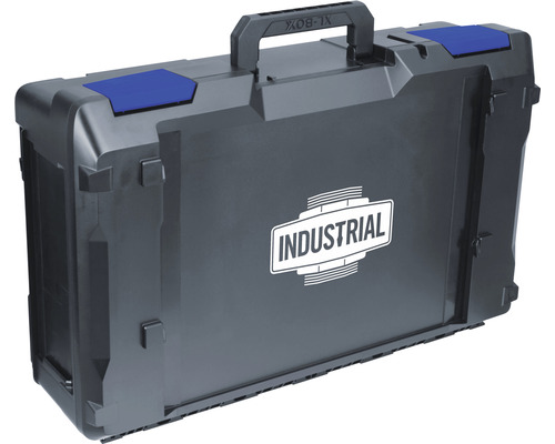 Werkzeugkoffer Industrial XL-BOXX 607 x 179 x 395 mm schwarz inkl. Trennwandset Werkzeugkiste mit Tragegriff und Verschlussclips