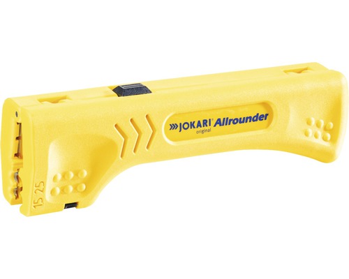 Jokari Allrounder Abisolierer zum Entmanteln von Flachkabel + Rundkabel gelb Jokari Allrounder Kabelabisolierer
