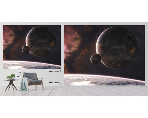 Raumtapete mit Planetenmotiv zur Wandgestaltung