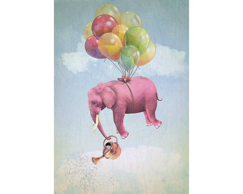 Fototapete Vlies HRBP200013 Elefant mit Ballon 4-tlg. 194 x 280 cm