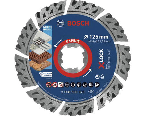 Diamanttrennscheibe Bosch Professional TS Multi Multi Ø 125x22 mm, X-LOCK Aufnahme