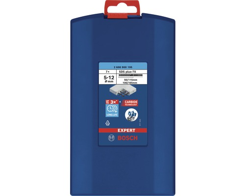 Bosch Expert SDS plus-7X Bohrer-Set mit Durchmessern von 5 bis 12 Millimeter