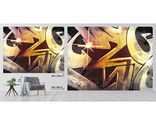 Vliestapete mit Graffiti-Motiv