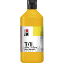Gelbe Textilfarbe in Plastikflasche