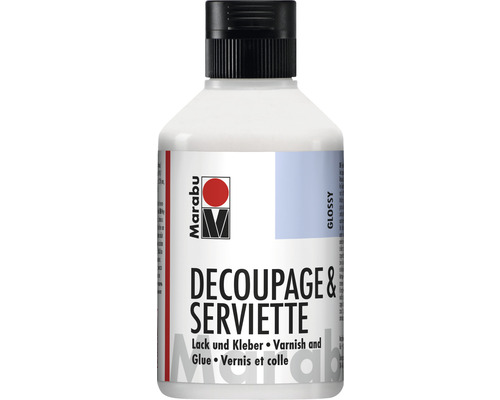 Marabu Decoupage & Serviette Lack und Kleber glänzend 250 ml Flasche Marabu Decoupage und Serviettentechnik Lack und Kleber