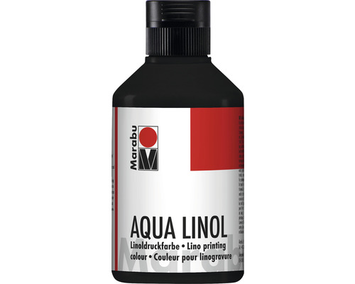 Marabu Aqua-Linoldruckfarbe schwarz 073 250 ml Marabu Aqua Linol Druckfarbe in einer Flasche