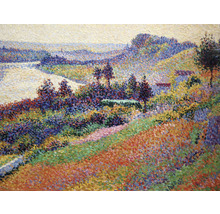 Gemälde einer Landschaft im Stil des Pointillismus