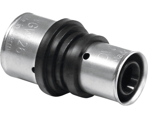 Pressfitting PPSU Kupplung TH und U-Kontur 20 x 2 mm - 16 x 2 mm für Verbundrohr Pressfitting aus Metall mit Dichtung