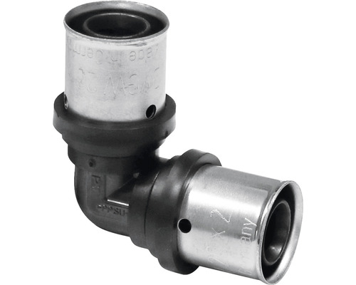 Pressfitting PPSU Winkel 90° TH und U-Kontur 16 x 2 mm für Verbundrohr Pressfitting Winkelstück aus Metall für Sanitäranwendungen