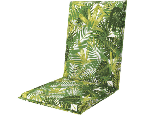Stuhlauflage 110 x 48 x 6 cm 50 % Baumwolle, 50 % Polyester grün Gartenstuhlauflage mit Pflanzenmuster