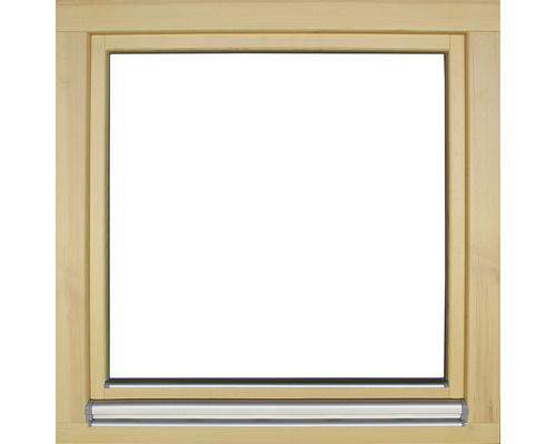 Holzfenster mit Metallstreifen unten