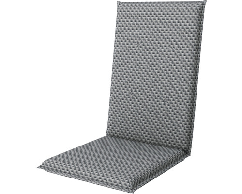 Stuhlauflage 119 x 48 x 6 cm 50 % Baumwolle, 50 % Polyester grau Stuhlkissen mit hoher Rückenlehne und geometrischem Muster