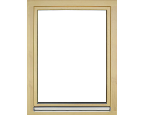 Holzfensterrahmen mit Metallschiene