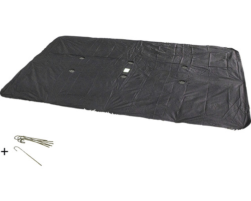Bodentrampolin Abdeckplane EXIT rechteckig 305 x 519 cm schwarz Unkrautvlies mit Haken zur Gartenpflege