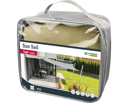 Windhager Capri Sonnensegel 4x4 Meter in Tragetasche