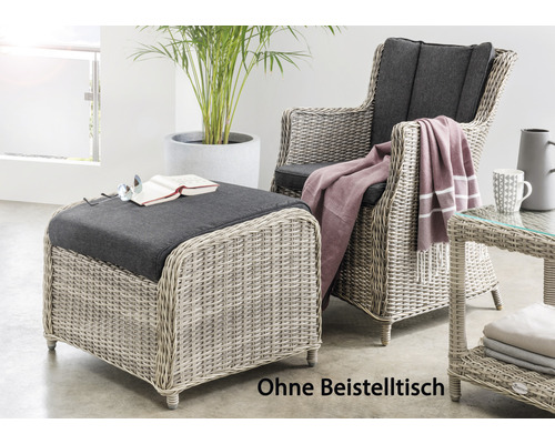 Balkonset Luna Sessel und Fußhocker kaufen 1 Sitzer Destiny HORNBACH Casa weiß Polyrattan 2 bei teilig Aluminium vintage