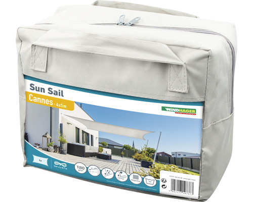 Verpackte rechteckige Windhager Sonnensegel Cannes, 4x5 Meter