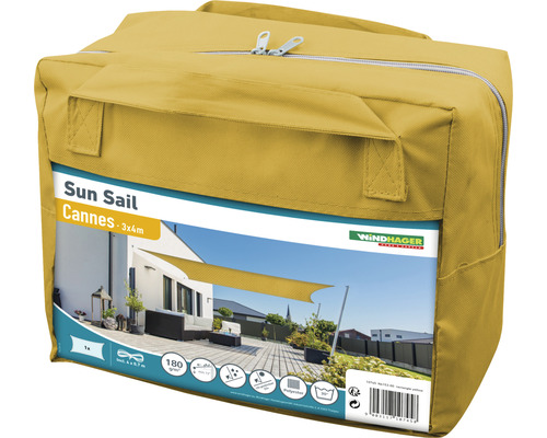 Verpackte rechteckige Windhager Sonnensegel Cannes 3x4 Meter