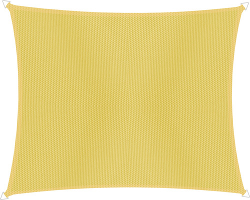 Rechteckiges Sonnensegel aus Stoff mit Metallösen an den Ecken