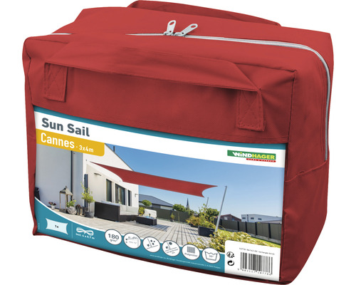 Verpackte rechteckige Windhager Sonnensegel Cannes 3x4 Meter