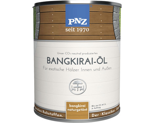 PNZ Bangkirai-Öl für Innen und Außen bangkirai naturgetönt 2,5 l Dose Bangkirai Öl für exotische Hölzer von PNZ