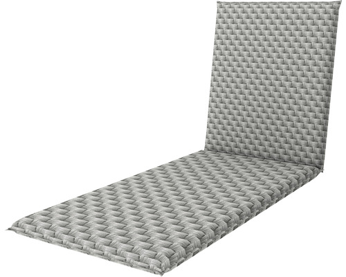 Liegenauflage 195 x 60 x 6 cm 50 % Baumwolle, 50 % Polyester grau Liegenauflage mit Kopfkissen im Flechtmuster