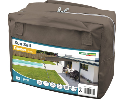 Verpackte Windhager Sonnen Segel Cannes 5x5 Meter