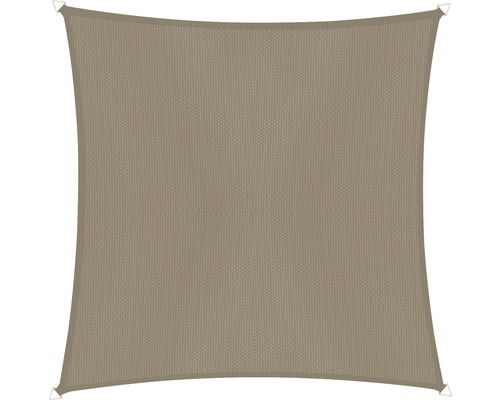 Quadratisches Sonnensegel aus Stoff mit Befestigungsringen an den Ecken