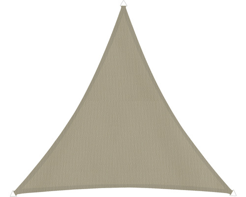 Dreieckiges Sonnensegel aus Stoff mit Befestigungsösen an den Ecken