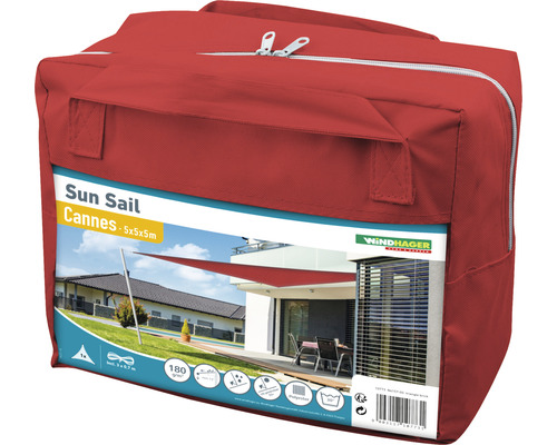 Verpackung eines Windhager Sonnensegels Cannes 5x5x5 Meter
