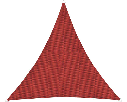 Dreieckiges Sonnensegel aus Stoff mit Ösen an den Ecken