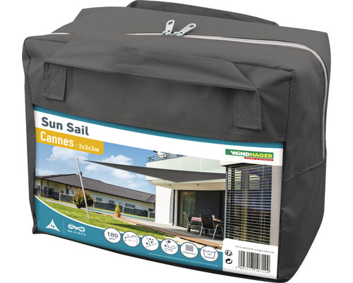 Verpackung eines Windhager Sonnensegels Cannes 3x3x3 Meter