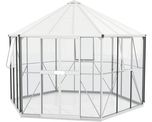 Gewächshaus mit transparenten Wänden und Dach