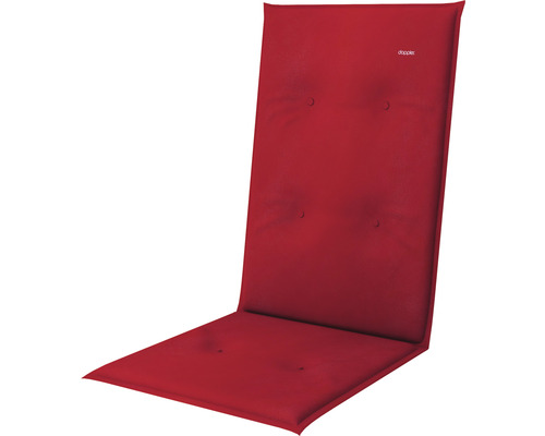 Stuhlauflage Hochlehner LOOK 119 x 48 x 4 cm D. 833 100 % Polyester rot Rotes Stuhlkissen mit Knöpfen für Sitzkomfort