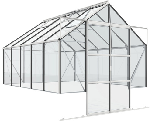 Gewächshaus mit transparenten Wänden und Aluminiumrahmen