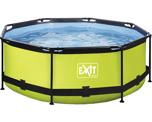 Hexagonales Schwimmbecken mit Stahlrahmen und Exit Toys Logo