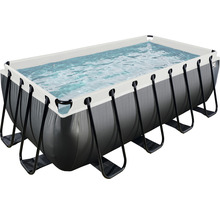 Rechteckiger Frame Pool mit Wasser gefüllt