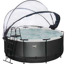 Rundes Schwimmbecken mit Abdeckung und Leiter