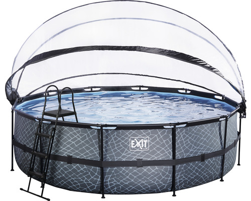 Rundes Aufstellbecken mit Abdeckung und Leiter