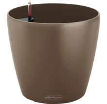 Brauner Pflanztopf mit Wasserstandsanzeige